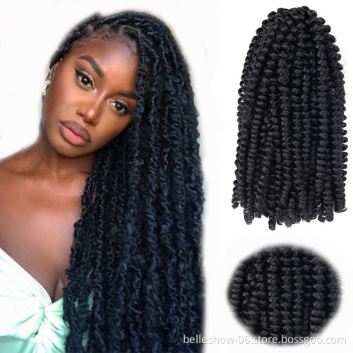 Hot sell 8'  spring twist  wholesale Synthetic spring twist synthetic crochet braids bundle hair